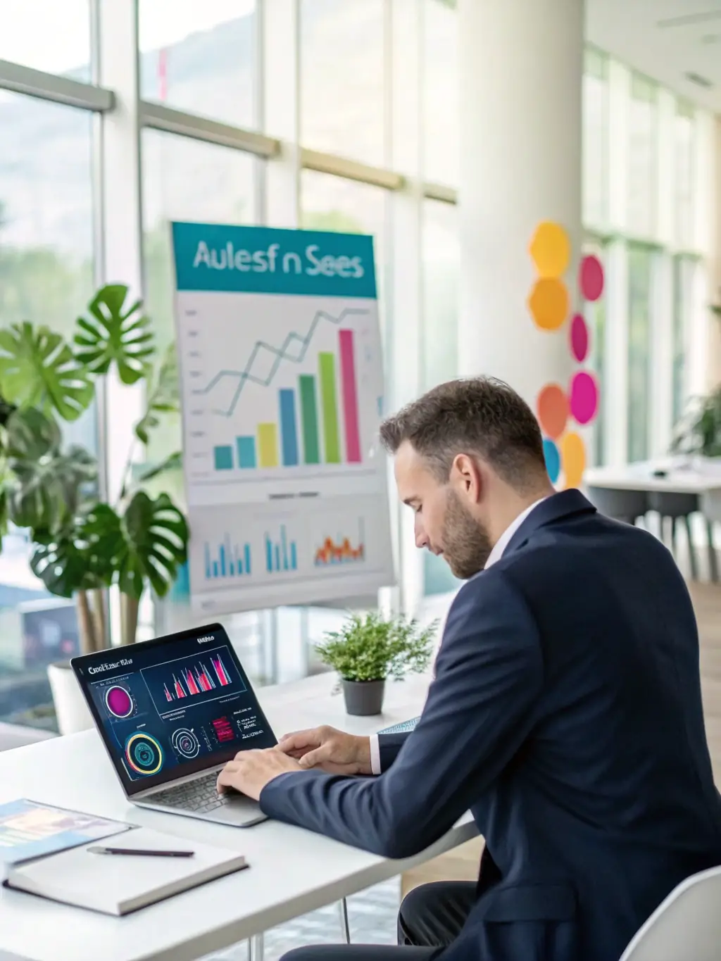 A professional using marketing automation software to manage and nurture leads, showcasing the technology behind lead generation.