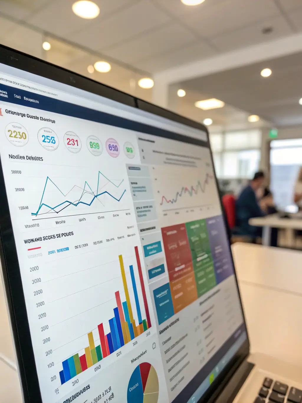 A data analytics dashboard displaying key performance indicators (KPIs) for a lead generation campaign, highlighting data-driven insights.