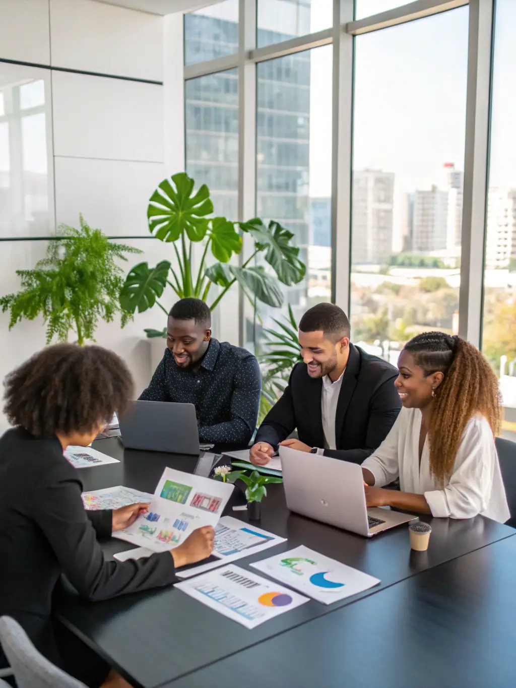A diverse team of marketing professionals collaborating on a digital marketing campaign, showcasing Uinta Marketing's expertise.